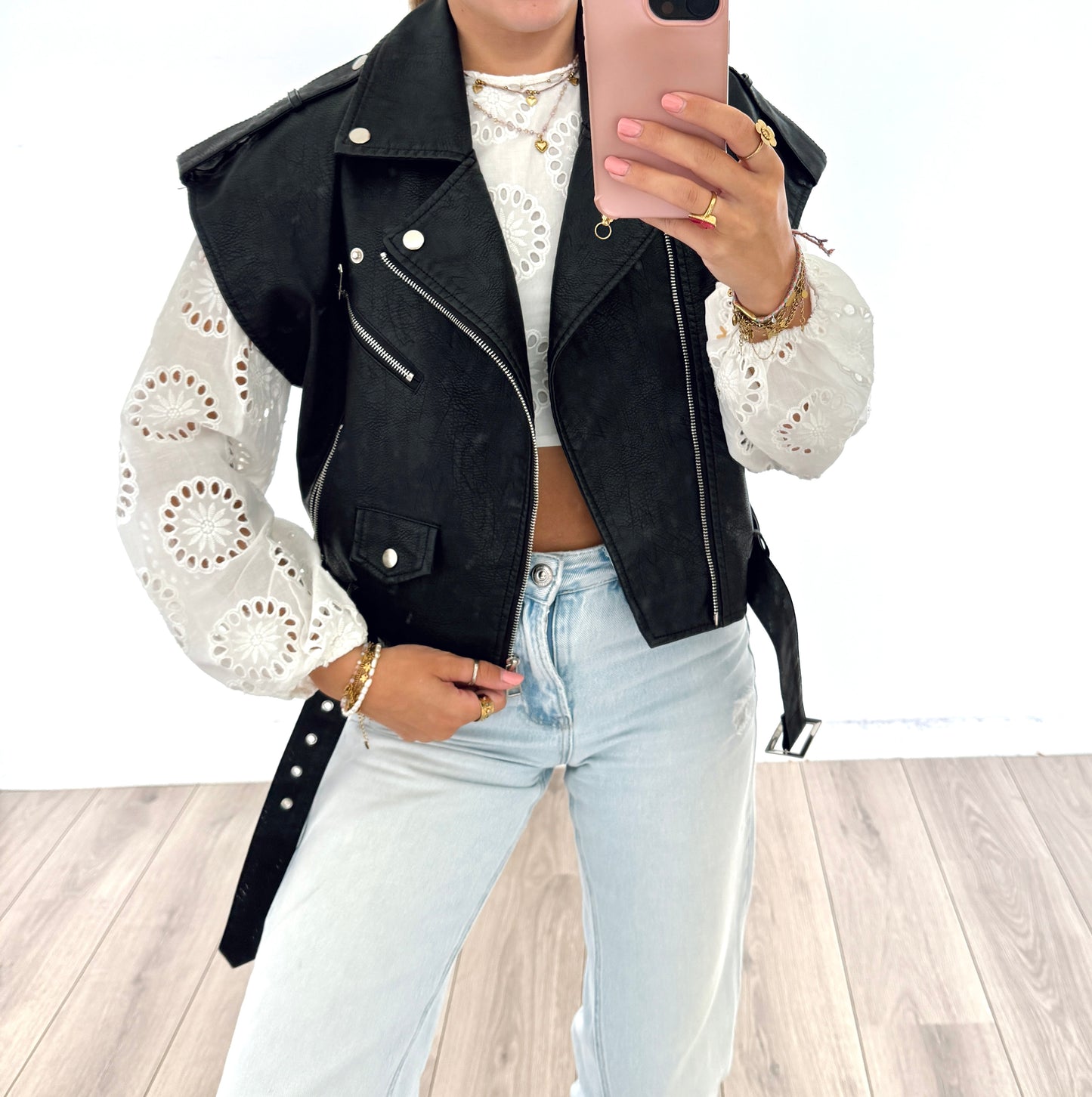 Loavies leren gilet maat XS