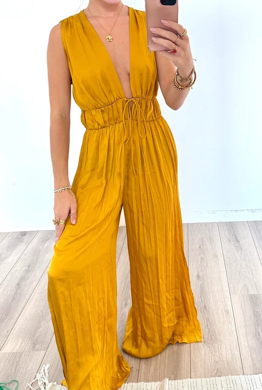 Zara satijnen jumpsuit maat S