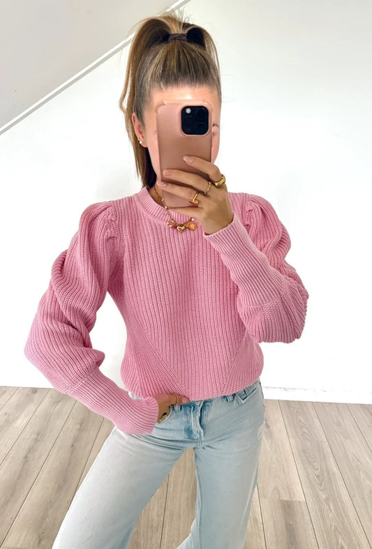 Selected Femme roze gebreide trui maat S