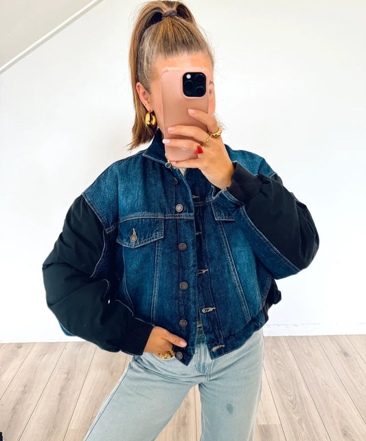 Zara denim bomberjack maat XS