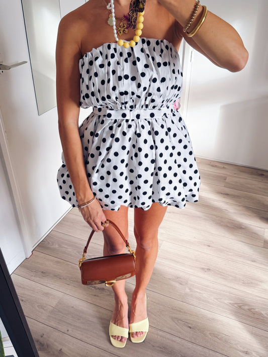 Pretty Little Thing polkadot jurkje maat XXS