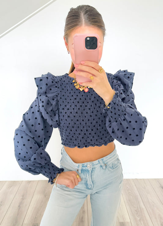 Zara top met stippen maat M
