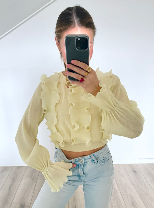 Zara ruffle blouse maat S & M