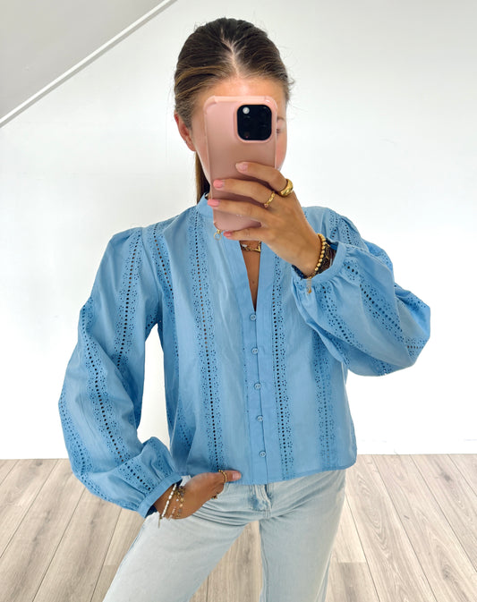 Zara broderie blouse maat XS