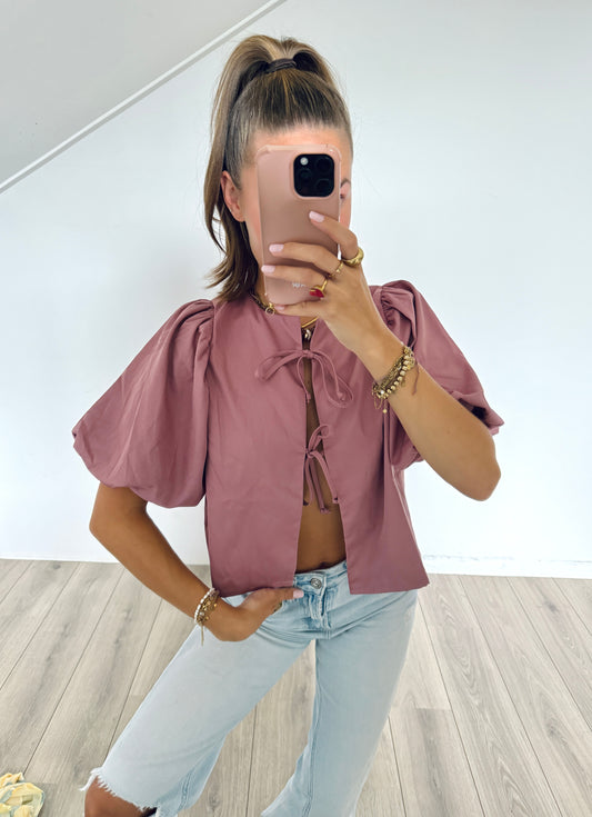 Gina Tricot top met strikjes maat S