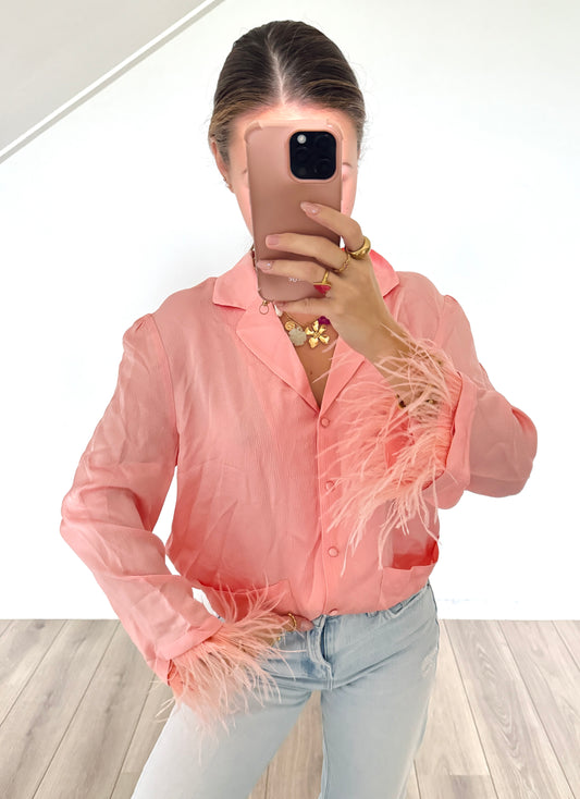 Love Stories blouse met veren maat XS