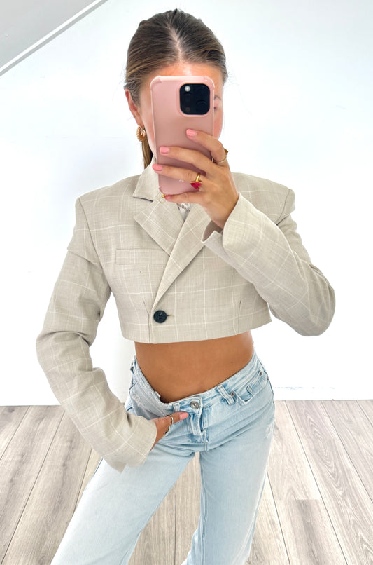 Bershka cropped blazer maat S