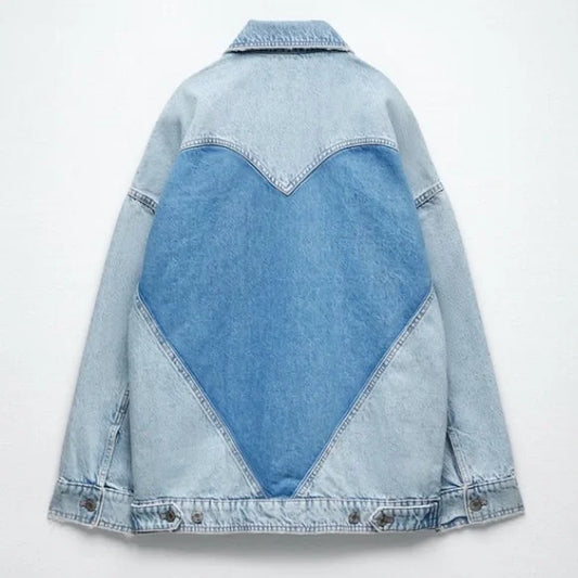 Zara denim jack met hart maat M/L